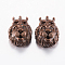 Tibetan Style Alloy Beads, Lion Head, Red Copper, 14.5x11.5x7~8mm, Hole: 1.5~2mm