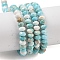 Natural Howlite Beads Strands, Dyed, Faceted, Rondelle, Pale Turquoise, 4x3mm, Hole: 0.8mm, about 128pcs/strand, 15.35''(39cm)