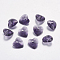 Faceted Glass Rhinestone Charms, Imitation Austrian Crystal, Heart, Amethyst, 6x6x3mm, Hole: 0.5mm