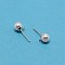 304 Stainless Steel Stud Earring Findings, with Acrylic Imitation Pearl Beads and Loop, Stainless Steel Color, 18x7mm, Hole: 0.8mm, Pin: 0.8mm