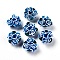 (Defective Closeout Sale), Handmade Polymer Clay Beads, Flower, Blue, 20~24x14~15mm, Hole: 1~1.5mm