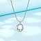 Non-Tarnish Stainless Steel Textured Ring Pendant Necklaces, for Woman, Stainless Steel Color, 17.72 inch(45cm)