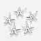 Tarnish Resistant 316 Surgical Stainless Steel Pendants, Starfish/Sea Stars, Stainless Steel Color, 18x15x2mm, Hole: 1mm