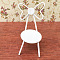 Miniature Alloy Backrest Butterfly Chair, for Dollhouse Accessories Pretending Prop Decorations, White, 87x50mm