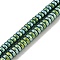 Electroplated Synthetic Non-magnetic Hematite Beads Strands, Disc, Heishi Beads, Green Plated, 4.5x2mm, Hole: 1mm, about 189~191pcs/strand, 15.55''~15.83''(39.5~40.1cm)