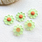 Resin Frosted Cabochons, DIY for Earrings & Bobby Pin Accessories, Flower, Green Yellow, 23x23mm