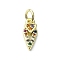 Brass Micro Pave Cubic Zirconia Pendants, with Jump Ring, Real 18K Gold Plated, Arrows Charm, Colorful, 12x5x2mm, Hole: 3mm