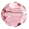 Preciosa&reg Crystal Beads, Czech Crystal, 451 19 602 Round, Light Rose, 5mm