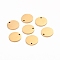 Ion Plating(IP) 304 Stainless Steel Charms, Polished, Stamping Blank Tag, Laser Cut, Flat Round, Golden, 10x1mm, Hole: 0.8mm