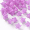 Transparent Acrylic Beads, Frosted, Flower, Medium Violet Red, 17.5x12mm, Hole: 1.5mm, about 770pcs/500g