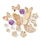 Transparent Acrylic Beads, Mixed shapes, Dark Orchid, 10.5~47x11.5~61x2.5~7.5mm, Hole: 1.6~2.5mm, about 349pcs/500g