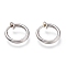 Tarnish Resistant 304 Stainless Steel Retractable Clip-on Hoop Earrings, For Non-pierced Ears, with Spring Findings, Stainless Steel Color, 14x1~2mm