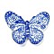 Printed Opaque Acrylic Beads, Butterfly, Medium Blue, 31x41x4.5mm, Hole: 1.5mm