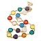 Glass Necklace, Multi Color Brass Link Necklaces, Teardrop, 15.75 inch(400mm)