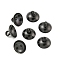 304 Stainless Steel Bead Cap Pendant Bails, for Globe Glass Bubble Cover Pendants, Black, 7mm, Hole: 1.8mm