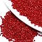 11/0 Grade A Glass Seed Beads, Cylinder, Uniform Seed Bead Size, Baking Paint, Red, 1.5x1mm, Hole: 0.5mm, about 2000pcs/10g