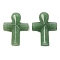 Natural Green Aventurine Pendants, Cross, 35.5x24.5x4mm, Hole: 1.6mm