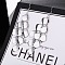 Fashionable Alloy Tassel Earrings, Rhombus Dangle Earrings for Women, Platinum