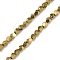 Electroplated Synthetic Non-magnetic Hematite Beads Strands, Nickel Free & Lead Free, Polygon(Color Retention for 3 Years), Golden Plated, 4mm, Hole: 1mm, about 98pcs/strand, 15.55''(39.5cm)