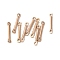 Ion Plating(IP) 304 Stainless Steel Links, Bar Connector Charms, Rose Gold, 15x2.5x1.5mm, Hole: 1.4mm