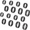 DICOSMETIC 16Pcs 8 Size 316 Stainless Steel Grooved Finger Ring for Men Women, Electrophoresis Black, Inner Diameter: US Size 5 1/2~14(16.1~23mm), 2Pcs/size