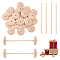 Unfinished Schima Wood Vehicle Wheels & Birch Wood Stick Sets, Toy Making Accessories, Cornsilk, Wheel: 4.5x1.3cm, Hole: 5mm, Sticks: 15x0.48cm