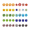 300Pcs 10 colors Handmade Millefiori Glass Beads, Flower, Mixed Color, 4~7.2x2.6mm, Hole: 1mm, 30pcs/color