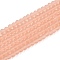 Transparent Glass Beads Strands, Faceted, Frosted, Rondelle, Light Salmon, 2.9~3.3mm, Hole: 1mm, about 148~150pcs/strand, 39.5~40cm