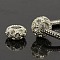 Big Hole Alloy Rhinestone Crystal European Loose Beads Fit Charm Bracelets, Silver Color Plated, 11x6mm, Hole: 5mm