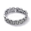 Men's Crystal Rhinestone Solid Link Chain Bracelet BJEW-I297-02P-1