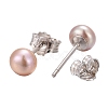 Valentine Presents for Her 925 Sterling Silver Ball Stud Earrings EJEW-D029-4.5mm-1-3
