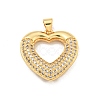 Brass Pave Clear Cubic Zirconia Pendants KK-U009-13G-01-1