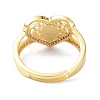 Heart Rosary Real 18K Gold Plated Rings for Girl Women Gift ZIRC-C021-06G-2