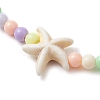 Beach Starfish Synthetic Turquoise Link Bracelets BJEW-JB10238-03-2