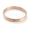 3Pcs 3 Colors Women's Simple Fashion 304 Stainless Steel Stackable Buddhist Bangles BJEW-H547-05-1