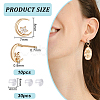 BENECREAT 10Pcs Brass Micro Pave Cubic Clear Zirconia Moon & Star Stud Earring Findings KK-BC0011-05-2