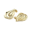 Twist Teardrop Brass Stud Earrings EJEW-Q811-12G-2
