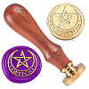 Golden Tone Brass Sealing Wax Stamp Head AJEW-WH0208-852-1