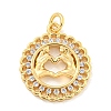 Brass Micro Pave Clear Cubic Zirconia Pendants KK-U007-01G-01-1