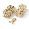 Brass Micro Pave Clear Cubic Zirconia Box Clasps KK-G491-01G-2