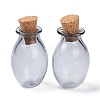 Oval Glass Cork Bottles Ornament AJEW-O032-03E-1