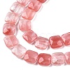 Cherry Quartz Glass Beads Strands G-T138-156-3