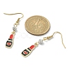 Alloy Enamel & Polymer Clay Rhinestone Beaded Dangle Earrings EJEW-JE05355-3