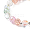 Glass & Synthetic Moonstone Round Beaded Stretch Bracelet BJEW-TA00192-6