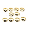 Enamel Horse Eye Hoop Earrings with Clear Cubic Zirconia EJEW-E270-05G-4