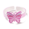 Butterfly Resin Cuff Bangle for Children BJEW-Q774-01A-2