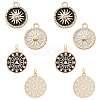 AHADERMAKER 8Pcs 4 Style  Brass Micro Pave Clear Cubic Zirconia Pendants ZIRC-GA0001-06-1