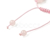 12.5mm Round Natural Rose Quartz Braided Bead Bracelets for Women Men BJEW-C060-01S-3