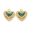 Valentine's Day Brass Micro Pave Cubic Zirconia with Synthetic Opal Pendants KK-D096-02C-G-1