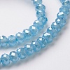 Electroplate Glass Beads Strands EGLA-F124-PL-B02-3